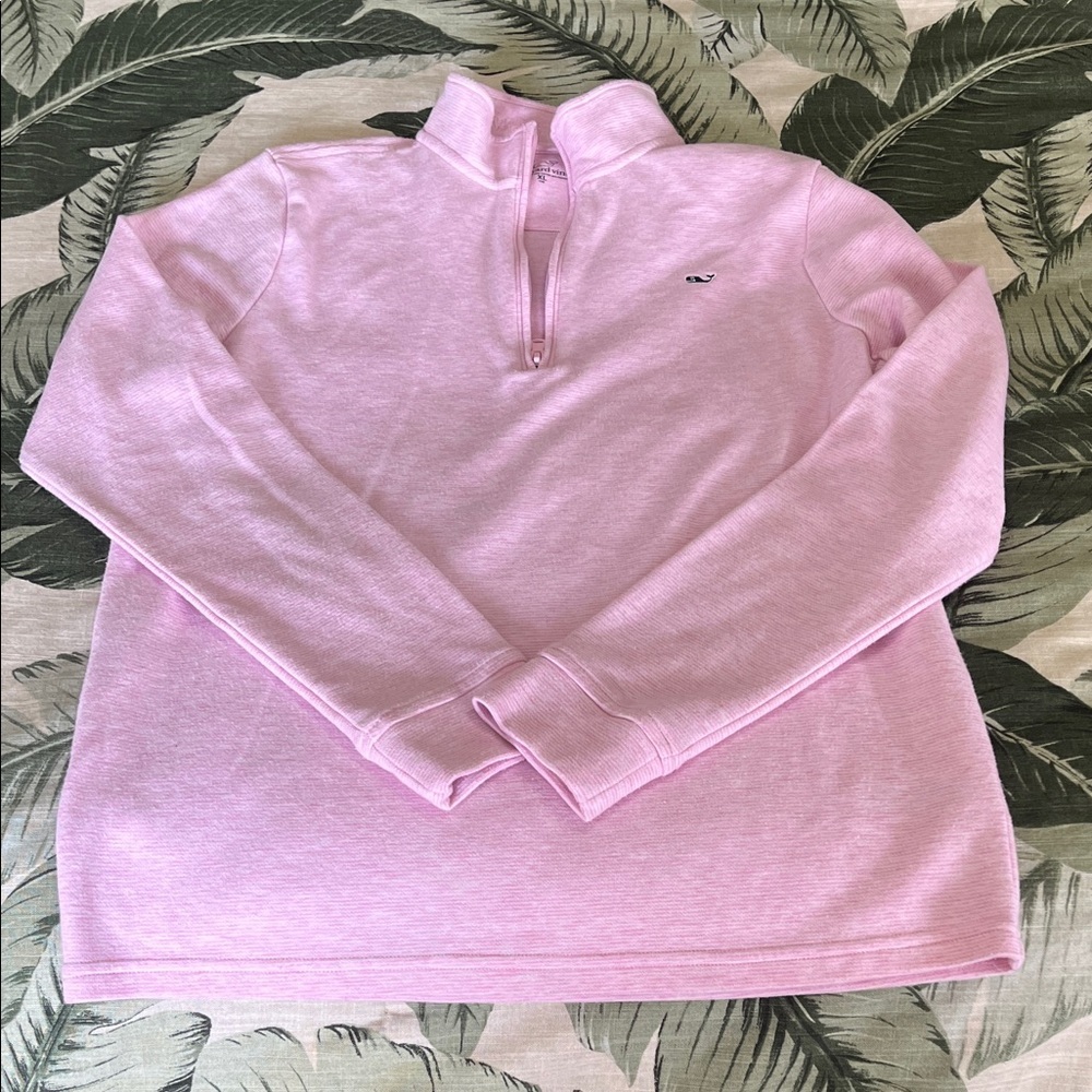 Vineyard Vines Kids Pink Quarter-Zip Sweatshirt - Picture 6 of 7